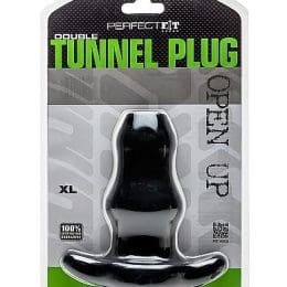 PERFECT FIT BRAND - DOUBLE TUNNEL PLUG XL LARGE BLACK 2
